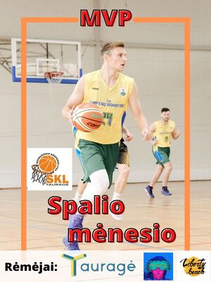 Spalio mėnesio naudingiausias žaidėjas - L.Stonkus.